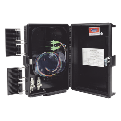 Cierre de Empalme FTTx / 24 Fusiones / Splitter 1x8 SC/APC / 16 Puertos Drop / IP65 / -40°C a +85°C | SIERRA STORE