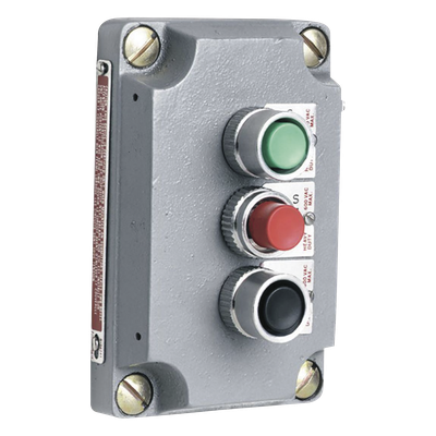 Cubierta para Estación de Control / Tres Botones Pulsadores Rojo-Verde-Negro / Aluminio Libre de Cobre / Áreas Clasificadas Clase I | SIERRA STORE