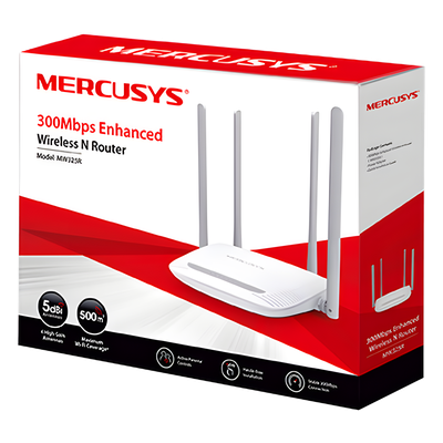 Router Inalámbrico N / 300 Mbps / 2.4 GHz / 1 Puerto WAN 10/100 Mbps / 3 Puertos LAN 10/100 Mbps / 4 Antenas 5 dBi | SIERRA STORE