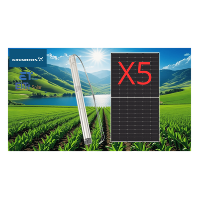 Kit De Bombeo Solar/ Bomba 2.5 Kw / 5 Módulos Solares 610w | SIERRA STORE
