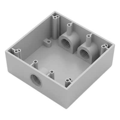 Caja Condulet Cuadrada / 3 Bocas 3/4" (19.05 mm) / Aluminio Diecast / Intemperie / Volumen 483.8 cm³ | SIERRA STORE