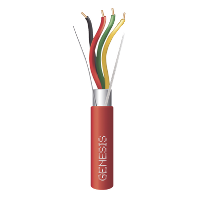 Cable Riser para Alarmas / 4 x 18 AWG / Blindado / FPLR / 152 m (500 ft) / Forro Rojo / 75°C | SIERRA STORE