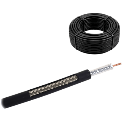 Rollo de 15 metros de Cable Coaxial Tipo RG-58, LMR-195, Baja Pérdida de 50 Ohms, Conductor de Cobre Sólido | SIERRA STORE