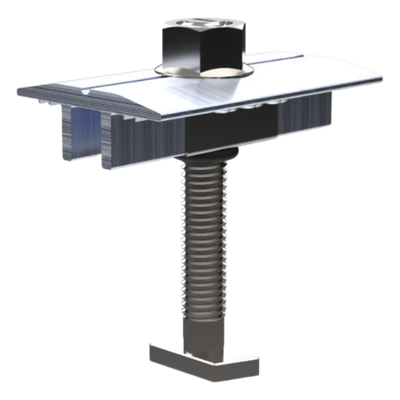 Abrazadera Intermedia para Módulos Solares / Aluminio Serie 6000 / Módulos 30-40 mm / 47 g / Acero Inoxidable / 4 Sistemas de Montaje | SIERRA STORE