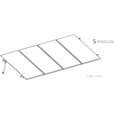 Estructura de Montaje Fotovoltaico / Losa Plana / Configuración 1x3 / Viento 170 km/h / Inclinación 10° / Rieles E-O 3.55 m (11.65 ft) | SIERRA STORE