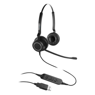 Audífonos USB de Diadema / Audio HD Estéreo / Cancelación de Ruido / Micrófono Cardioide 300° / Diseño Ergonómico 58-72 g | SIERRA STORE
