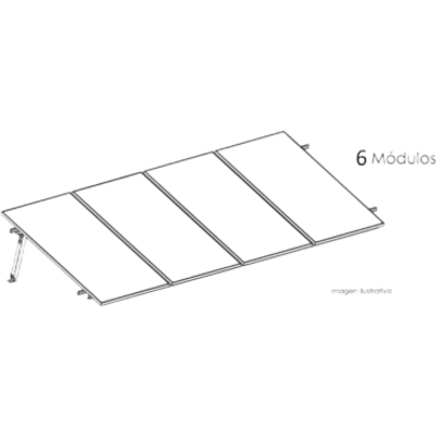 Estructura de Montaje Fotovoltaico / Losa Plana / Configuración 1x3 / Viento 170 km/h / Inclinación 10° / Rieles E-O 3.55 m (11.65 ft) | SIERRA STORE