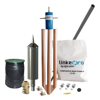 Kit Pararrayo PDC / Avance de Cebado 15 µs / Protección 70 m (230 ft) / Incluye Electrodo y Accesorios para Torre | SIERRA STORE