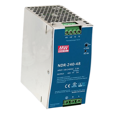 Fuente de Poder Industrial / 240W / 48Vcc / 5A / Riel DIN / Entrada Universal 90-264Vca | SIERRA STORE