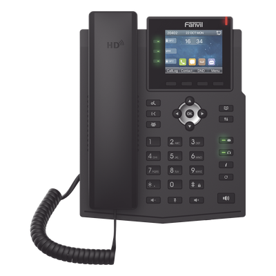 Teléfono IP / 6 Líneas SIP / Pantalla LCD Color 2.8" / Audio HD / Conferencia 3 Vías / Puertos Gigabit / PoE 802.3af | SIERRA STORE