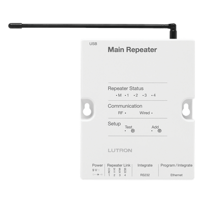 Repetidor principal RadioRA 2 / 434 MHz / alcance RF 9 m (cubre 232 m²) / Ethernet, RS232 y RS485 / reloj astronómico / hasta 100 | SIERRA STORE
