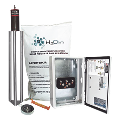 Kit de puesta a tierra antivandálico / 45 A / Resistencia <2 ohm / Acoplador 900 A / NEMA 4 / Compuesto orgánico H2Ohm | SIERRA STORE