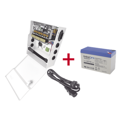 Fuente de Alimentación con Batería de Respaldo / 11-15 VCC / 10 A / 9 Canales / Entrada 96-264 VCA / Batería 12 VCC 7 Ah | SIERRA STORE