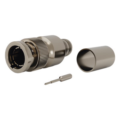 Conector BNC Macho / 75 Ohm / Anillo Plegable / RG-11/U Grupo R1 / 25 mm / Níquel-Oro-Teflón | SIERRA STORE