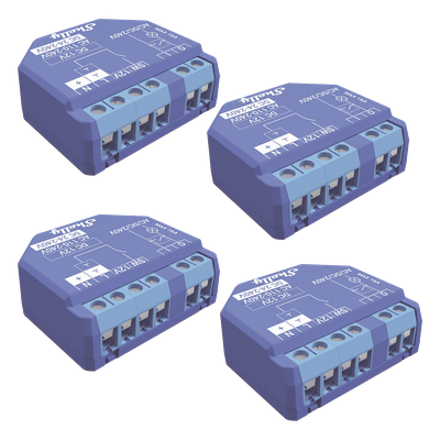 Kit de relevadores inalámbricos inteligentes / 16A / 110-230V AC / 12-48V DC / WiFi 2.4GHz + Bluetooth / 4 piezas / 1.34x1.42x0.63 | SIERRA STORE