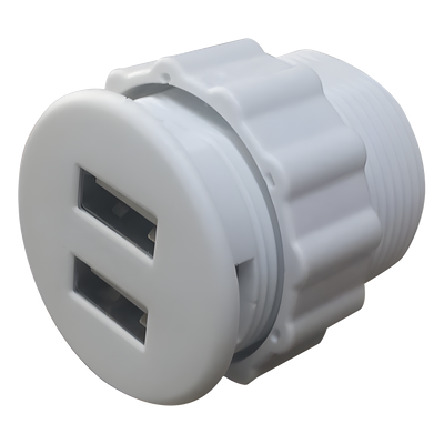 Cargador USB Empotrable / 2 Puertos 5V 2A / Tensión Universal 100-240V / Cable 1.5 m (4.9 ft) / Operación 60°C | SIERRA STORE