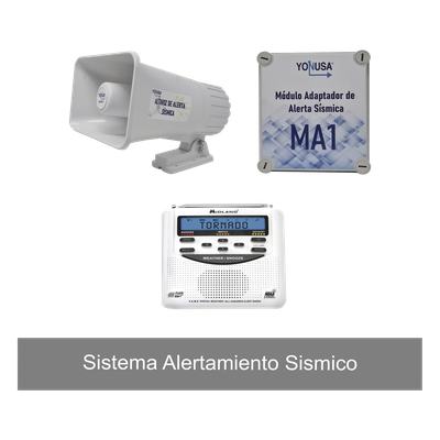 Kit de Alertamiento Sísmico / Radio Meteorológico 7 Canales / Audio 30W / 120 dB / 13.5VDC 2A / 20x13.5x23 cm | SIERRA STORE