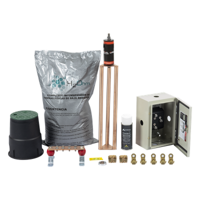 Kit de Puesta a Tierra / Electrodo Magnetoactivo / Capacidad 400 A / Resistencia < 2 Ω / Compuesto H2OHM Orgánico Certificado | SIERRA STORE