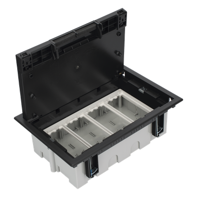 Caja de Piso Falso / 4 Módulos Dobles / Profundidad Ajustable 90-120 mm (3.54-4.72 in) / IK08 / +125 °C / Tapa Embellecedora | SIERRA STORE