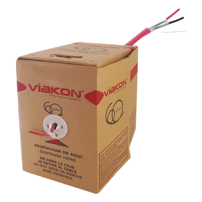 Bobina de Cable para Alarma de Incendio / 2 x 18 AWG / 305 m (1000 ft) / Blindado / FPLR / Rojo | SIERRA STORE