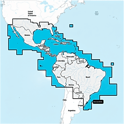 Carta Náutica Navionics®+ | NASA004L | microSD™/SD™ / Interior y Costas / México, Caribe a Brasil / Navionics+ / microSD | SIERRA STORE