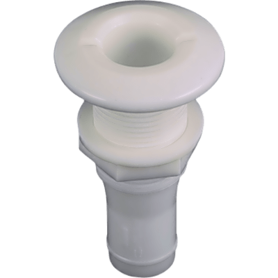 Conexión de Casco Pasante 1/2" / Polímero Moldeado / Acabado Blanco / Brida Ancha / Para Mangueras 1/2" / Grosor Casco Hasta 1-7/8" | SIERRA STORE