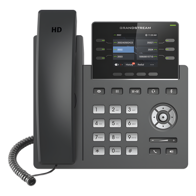 Teléfono IP / 3 Líneas SIP / 6 Cuentas / Pantalla 2.4" / PoE / Gigabit / Audio HD Opus | SIERRA STORE
