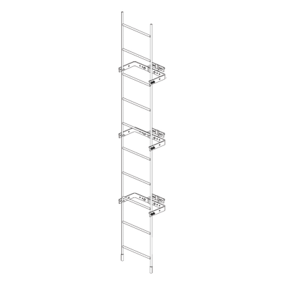 Escalera Externa Sólida / 3 m (10') / Secciones 1-12 / 3 Herrajes Sujetadores / Galvanizada en Caliente | SIERRA STORE