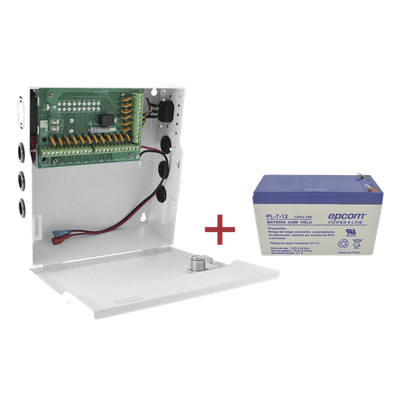 Fuente de Alimentación / 18 Salidas / 20 A / Voltaje Ajustable 11-15 VCC / Batería de Respaldo 12 VCC 7 Ah / Entrada Universal 96-264 | SIERRA STORE