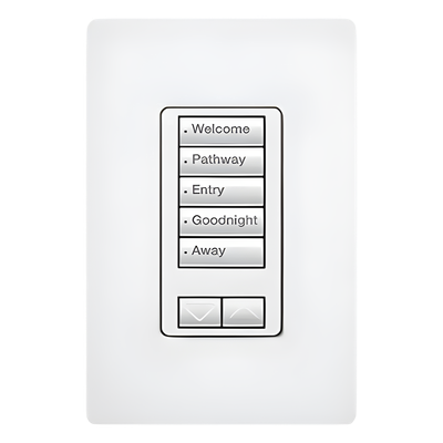 Teclado de Pared / 5 Botones Programables / Subir/Bajar / Retroiluminado / 120 V / RadioRA 2 | SIERRA STORE