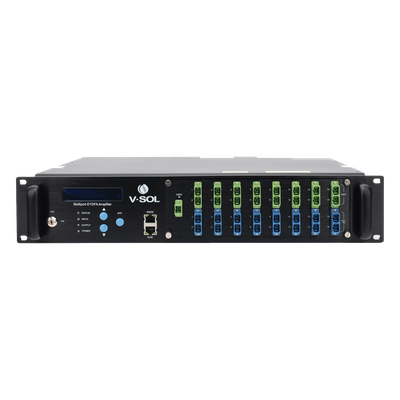Amplificador Óptico EYDFA / 16 Puertos 1550 nm / Salida 22 dBm / GPON EPON XGS-PON / Gestión SNMP y Web | SIERRA STORE