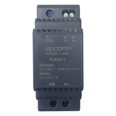Fuente de poder DIN Riel / 15 Vcc / 2 A / 30 W / Entrada 100-240 Vca / Terminales 5.5 x 2.5 mm / -20°C a 45°C / 3.7 x 1.4 x 2.3 | SIERRA STORE