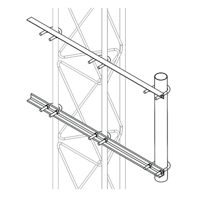 Brazo Lateral para Torre / Acero ASTM A-36 / Galvanizado en Caliente / Tubo Ø 2' Cal. 18 / Altura 50 cm (19.7 in) / Separación 20 cm | SIERRA STORE