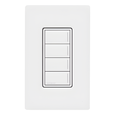 Botonera de Pared / 4 Botones de Escena / Retroiluminada / RF Clear Connect Type X / 120-277 V / Sin Baterías | SIERRA STORE