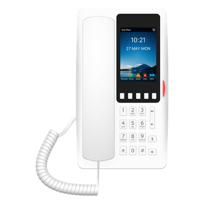 Teléfono IP Hotelero Wi-Fi 6 / Pantalla IPS 3.5" 320x480 / 2 Líneas SIP / 5 Teclas Programables / Puerto USB-A / PoE 802.3af / Audio | SIERRA STORE