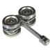 Kit de Carretillas para Puertas Colgantes / 4 Ruedas con Cojinete / Carga 150 lbs (68 kg) / Acero Galvanizado / 2 Unidades | SIERRA STORE