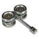 Kit de Carretillas para Puertas Colgantes / 4 Ruedas con Cojinete / Carga 150 lbs (68 kg) / Acero Galvanizado / 2 Unidades | SIERRA STORE
