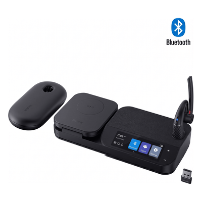 Sistema de Auricular Bluetooth Mono / Cancelación de Ruido 4-Mic / Autonomía 30h / Pantalla Táctil 3' / Conectividad USB-C/A / Carga | SIERRA STORE