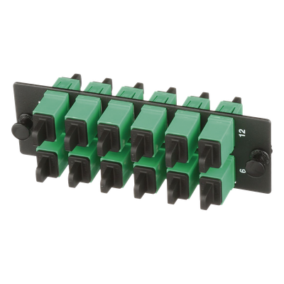 PANDUIT FAP12WAGSCZ - Placa Acopladora de Fibra Óptica / 12 Conectores SC/APC / Monomodo OS1/OS2 / Color Verde / Cerámica Zirconia | SIERRA STORE