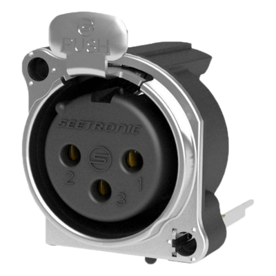 Conector XLR Hembra / 3 Polos / Montaje Vertical PCB / Carcasa Metálica / Pines Chapados en Oro / Diseño Compacto | SIERRA STORE