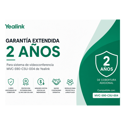 Garantia Extendida para Sistema de Videoconferencia MVC-S90-C5U-004 de Yealink | SIERRA STORE