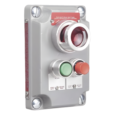 Cubierta para Estación de Control / 2 Botones Pulsadores Rojo-Verde / Luz Piloto Roja / Áreas Clasificadas Clase I Div 1&2 / NEMA | SIERRA STORE