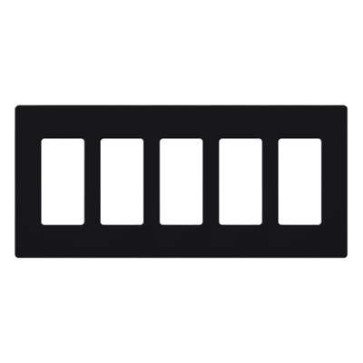 Placa de pared Claro / 5 gangs / screwless / 259 x 119 mm / perfil 7.6 mm / acabado brillante negro / estilo Designer | SIERRA STORE