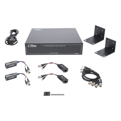 Kit de TRANSCEPTOR ACTIVO DE 4 CANALES / VIDEO+PODER en un solo Cable UTP / 150 metros en 4K, 200 metros en 5 MP/ Envía 36 Vcc y | SIERRA STORE