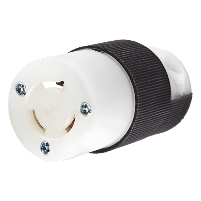Conector Industrial con Bloqueo de Media Vuelta / 15 A 250 V CA / 2 Polos 3 Hilos / Nema L6-15R / Color Blanco y Negro. | SIERRA STORE