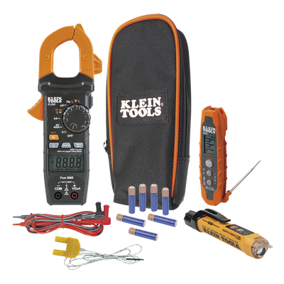 Kit Prueba HVAC / Multímetro Gancho TRMS / Termómetro Dual IR -40 a 300 °C / Detector NCVT 12-1000V CA / Ciclo Servicio / Linterna | SIERRA STORE