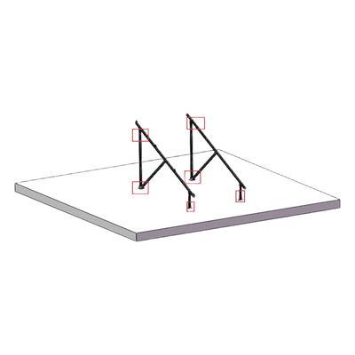 Caja de accesorios / Kit montaje / 2 pies fijos 120 mm / 12 tornillos expansores / 4 conectores tierra / 16+6 tornillos DIN912 | SIERRA STORE