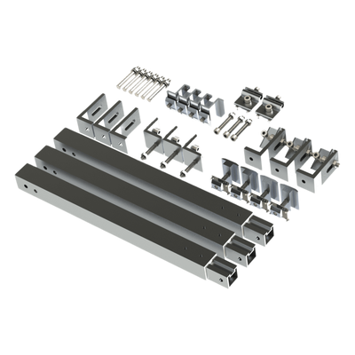 Caja de accesorios de aluminio anodizado / Montaje techo / Arreglo 1x4 / Inclinación 20-45° / Resistencia viento 136 km/h / 21.3 kg | SIERRA STORE