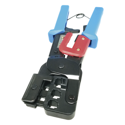 Pinza para Plegar Conectores con Cavidades para RJ45 (8P8C), RJ11 (6P4C) y RJ9 (4P4C). Mecanismo para Plegado Asegurado. | SIERRA STORE