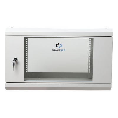 Gabinete de Pared 6U / 19" / Profundidad 455 mm (1.49 ft) / Cristal Templado / Carga 80 kg / Acero Reforzado | SIERRA STORE